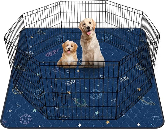 LOOBANI Washable Pee Pads for Dogs: Extra Large Dog Pee Mat Waterproof 72" x 72", Reusable Pet Whelping Pads, Absorbent and Non-Slip Dog Training Mats for Playpen, Floor, Sofa Protection, Cage, Blue