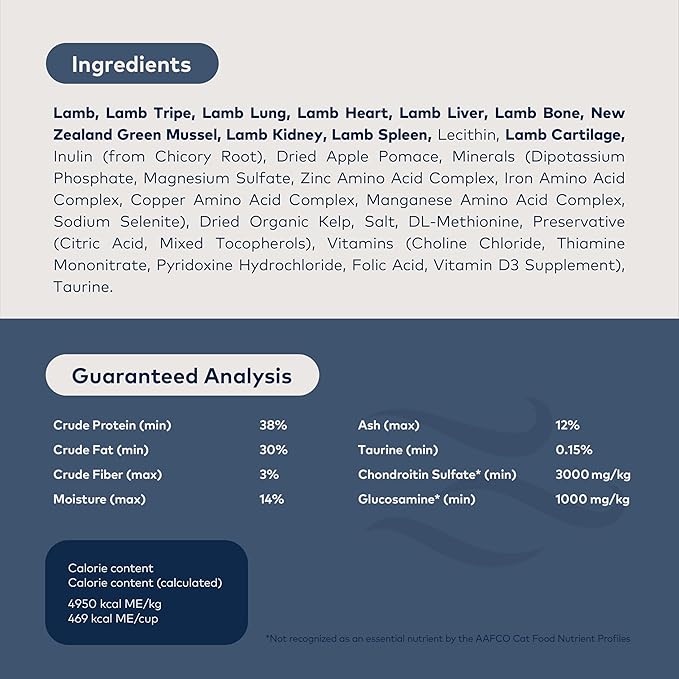 ZIWI Peak Air-Dried Cat Food – Lamb - All Natural, High Protein, Grain Free, Limited Ingredient w/ Superfoods (35.2oz)