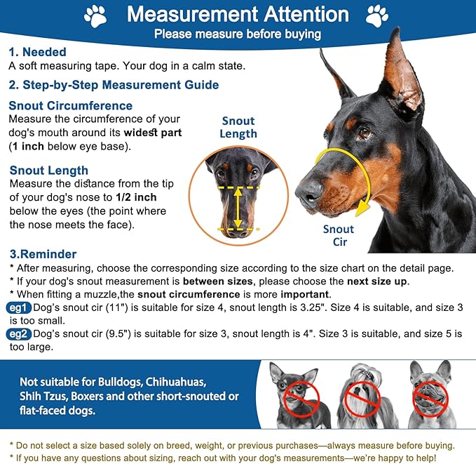 BARKLESS Dog Muzzle, Basket Muzzle Anti Biting Chewing, Sturdy Lightweight Cage Mouth Cover for Small Medium Large Sized Dogs, Allows Panting Drinking, Suitable for Grooming Trimming Training