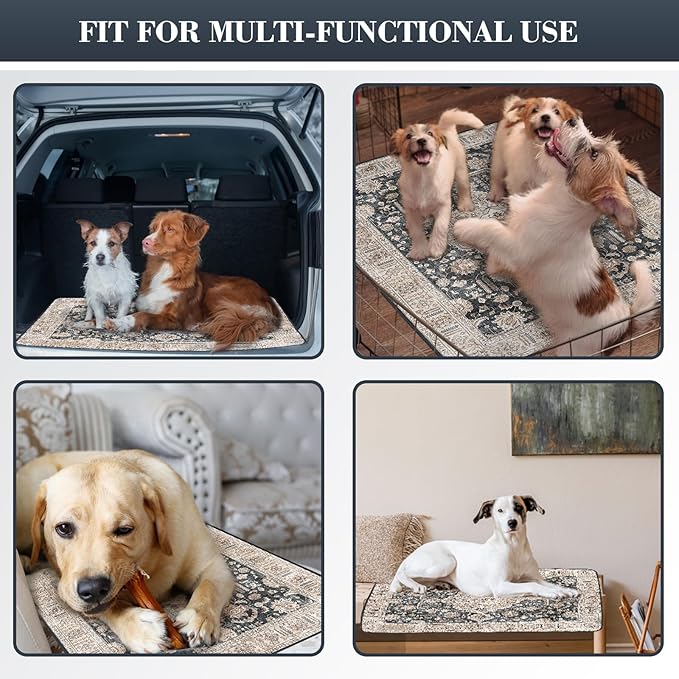 Thicken Washable Pee Pads for Dogs, Super Absorbent & Quick Dry, 54"x72" Reusable Dog Pads, Non-Slip, Multi-Purpose, Dark Navy Polyester