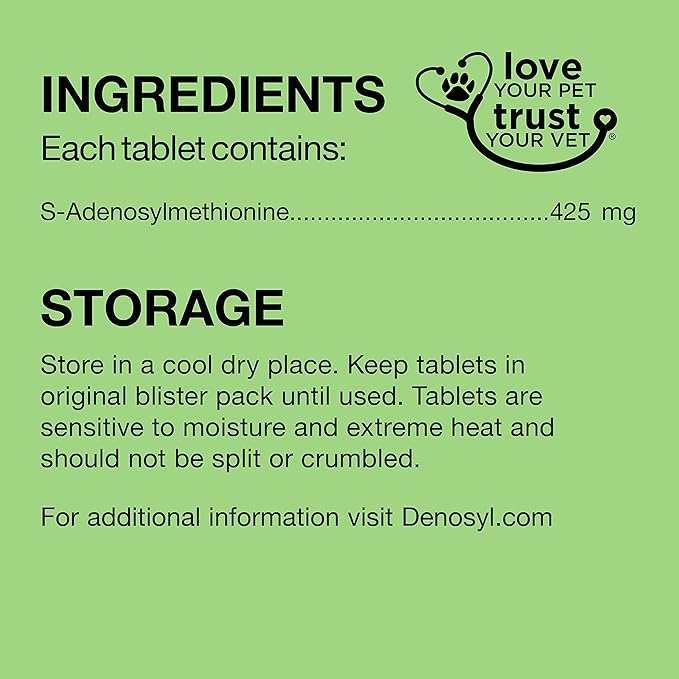 Nutramax Laboratories Denosyl Liver and Brain Health Supplement for Large Dogs, With S-Adenosylmethionine (SAMe), 30 Tablets