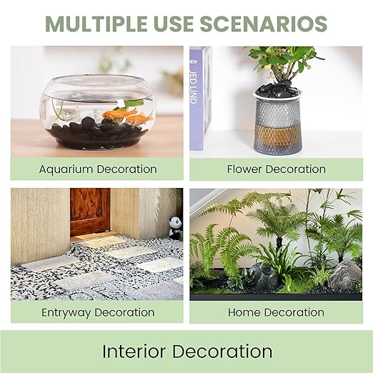 SIDONG 5 LB Black River Rocks, 0.4-1.2 Inches Highly Polished Pebbles for Indoor Plants, Decorative Stones for Plants, Fish Tank, Vases, Home Décor, Crafting, Garden Landscaping