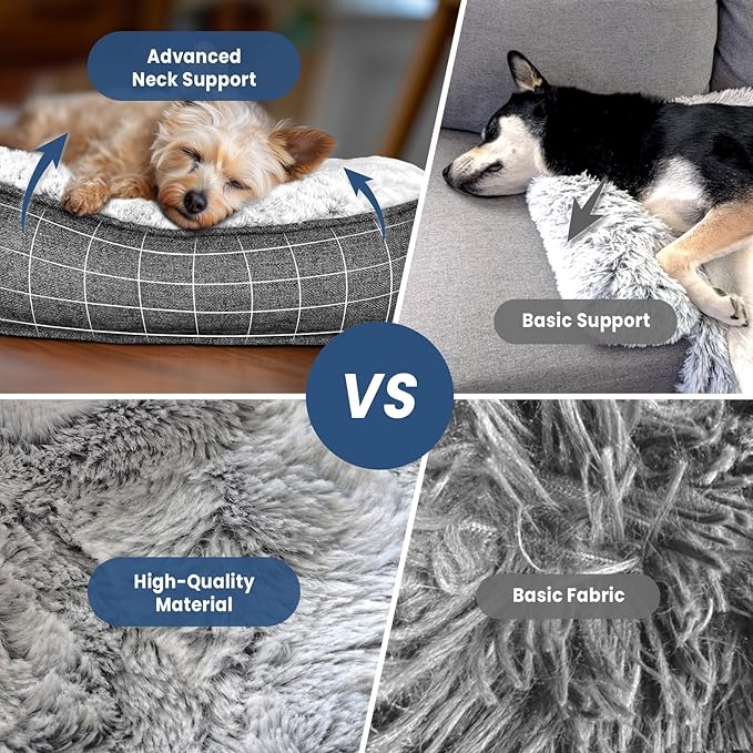 Calming Large Dog Bed for Couch – 41"x37" Washable Non-Slip Plush Sofa Protector for Dogs, Removable Cover, Soft Furniture Mat in Grey