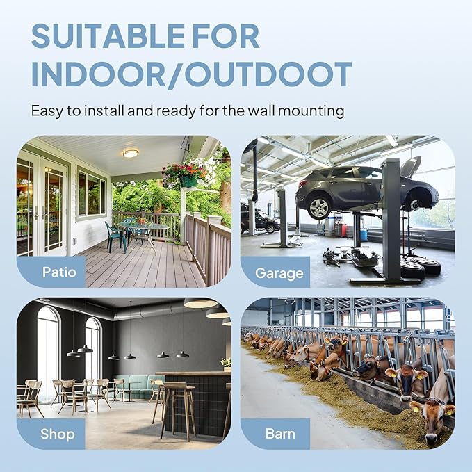 ROVSUN 20 Inch Industrial Wall Mounted Fan, High Velocity Waterproof Wall Mount Fan, Max 4710 CFM, 3-Speed Setting with Aluminum Blade & Dual Ball Bearing Motor, For Garage, Gym, UL Listed