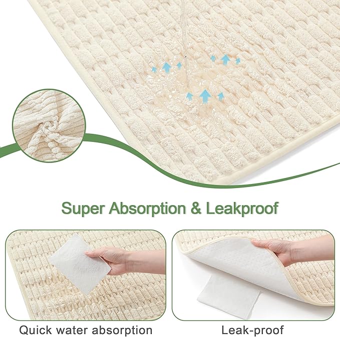 Washable Pee Pads for Dogs, Reusable Puppy Pads Dog Pads, Non-Slip Dog Pee Pads, Leak-Proof Pet Pee Pads Wee Wee Pads for Dogs. (Cream White, 18"x24"(Pack of 2))
