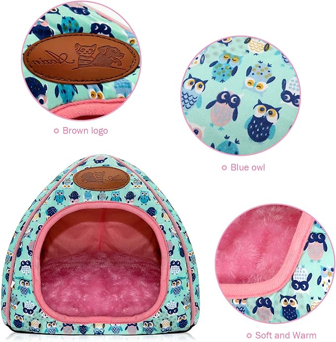 BWOGUE Guinea Pig House Bed Cozy Hamster Cave Large Hideout for Dwarf Rabbits Hedgehog Bearded Dragon Winter Nest Hamster Cage Accessories