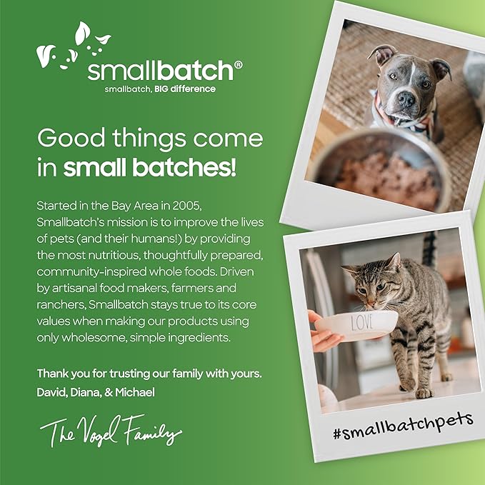 Smallbatch Freeze Dried Dog Treats, Superfood Food Topper Rabbit Bites for Dogs & Cats, Probiotics, Organic Ingredients, High Protein, Grain Free Healthy Treat & Food Topper, Made in the USA, 7 oz Bag