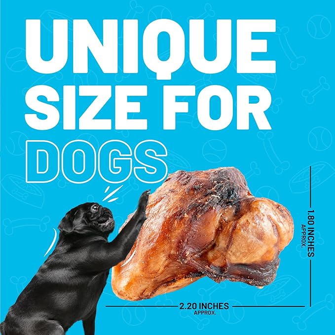 Sitka Farms Beef Knee Caps Smoked Premium Dog Bones - 25 Count - 100% Natural Long Lasting and Meaty Dog Treats Bones for Aggressive Chewers - for Small, Large and Medium Breed Dogs