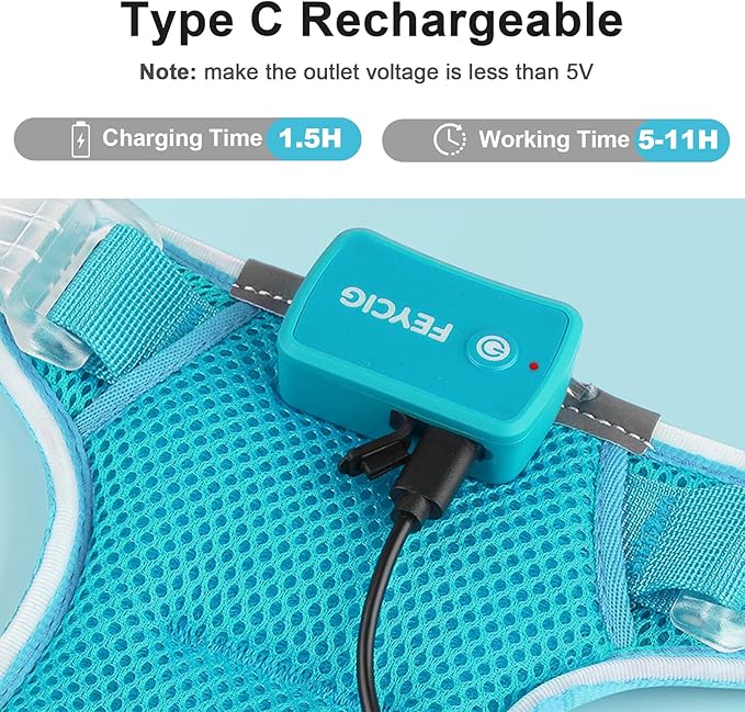 Light Up Dog Harness,Reflective Pet Harness Rechargeable,Led Dog Vest Harness for Night Walking,Adjustable Dog Safety Vest for Small Medium Large Dogs-No Pull,Blue,L