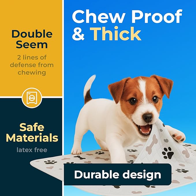 GREEN LIFESTYLE Washable Pee Pads for Dogs - Waterproof Reusable Puppy Pads with Anti-Slip Backing, Pet Training Pad for Puppy Playpen, Crate, Whelping Box, Potty Training (Pack of 40 - 34x36)