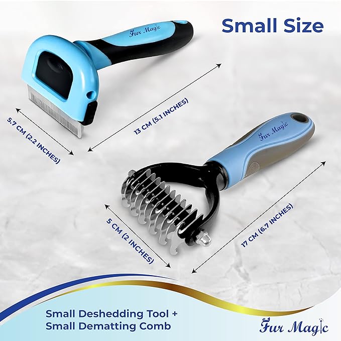 Large Deshedding Tool & Dematting Comb – Grooming Brushes for Dogs, Cats, Horses – Reduce Shedding and Remove Knots, Mats and Loose Undercoat