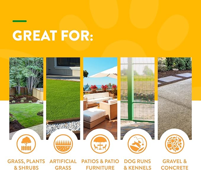 NaturVet – Yard Odor Eliminator Plus Citronella Spray – Eliminate Stool and Urine Odors from Lawn and Yard – Designed for Use on Grass, Patios, Gravel, Concrete & More – 64oz Refill (No Hose Nozzle)