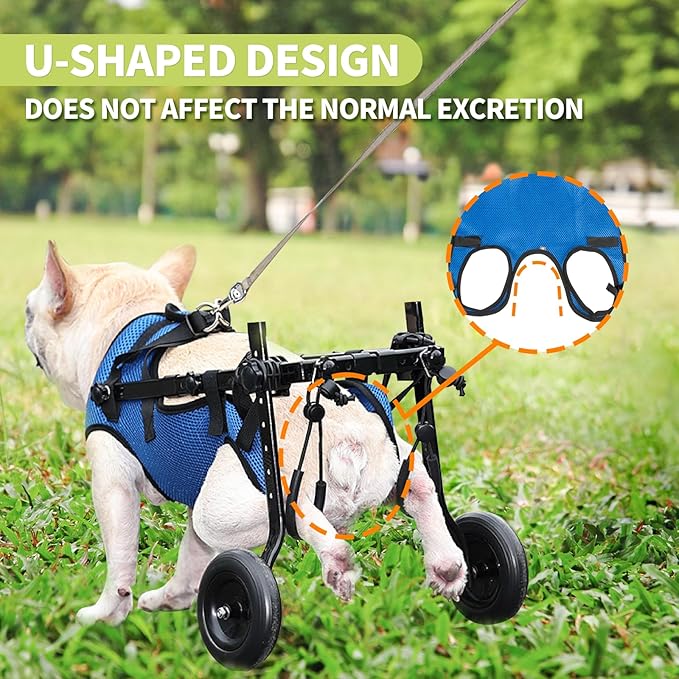 Pet Wheelchair Dog Leg Brace and Hip Support， Wheelchair for Back Legs，Adjustable Pet Cart，Assist a paralyzed pet get Back on its feet，Support Leg Brace and Hip (Extra Small)