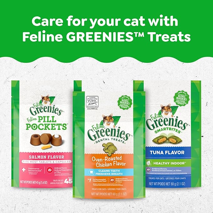 Greenies Feline Adult Dental Cat Treats, Catnip Flavor, 4.6 oz. Pack