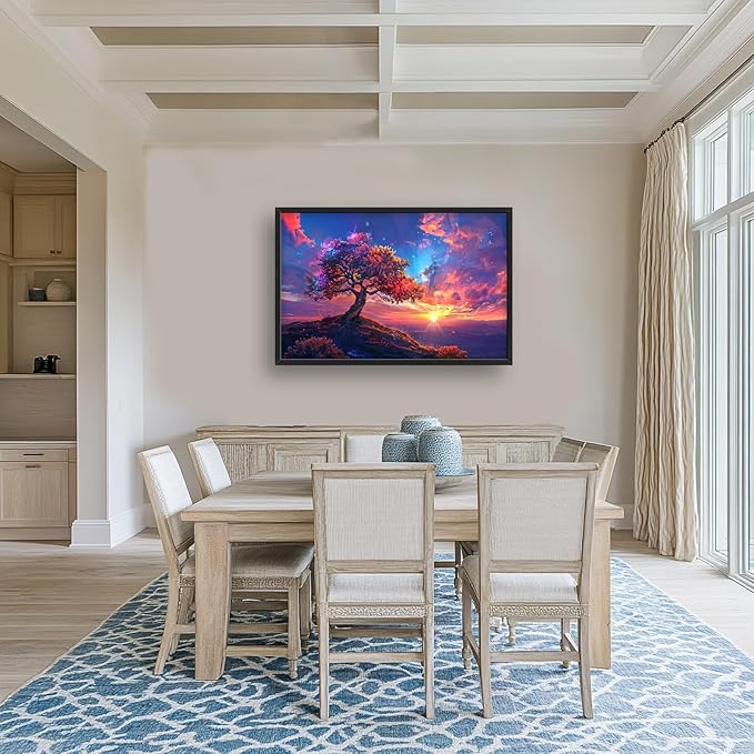 Quorin Tree Large Wall Art Sunset Mountain Landscape Pictures Red Tree of Life Wall Decor Nature Canvas Print Painting Artwork for Bathroom Living Room Bedroom 36L x 24W