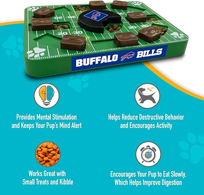 Pets First NFL Buffalo Bills Puzzle Toy, Puzzle Treat Dog Toy, Interactive Dog Treat Toy, Dog Puzzle