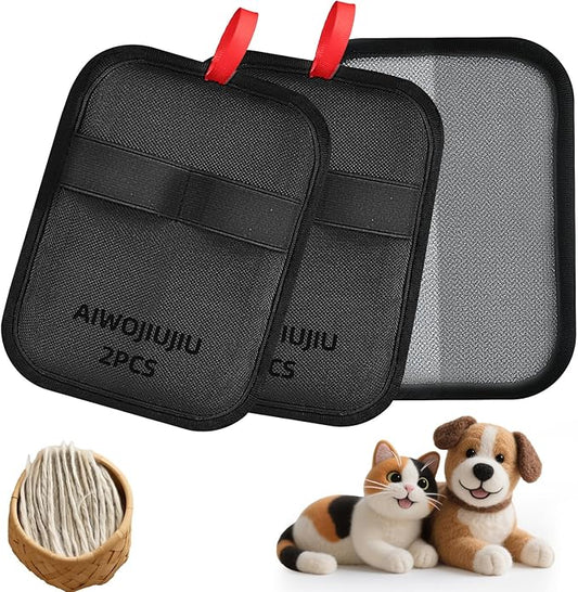 Pet Hair Removal Glove – Upgraded Electrostatic Pet Hair Remover Gloves for Cats & Dogs (Black, L)