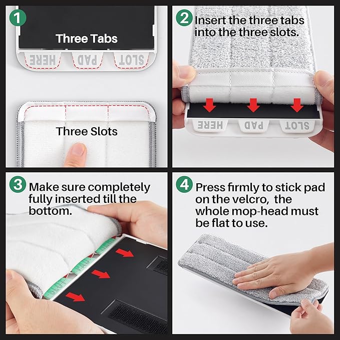 JOYMOOP Mop and Bucket with Wringer Set for Floor Cleaning and Wall Cleaner, Flat Mop and Bucket System Set with 2 Mops and 8 Large Microfiber Pads - White