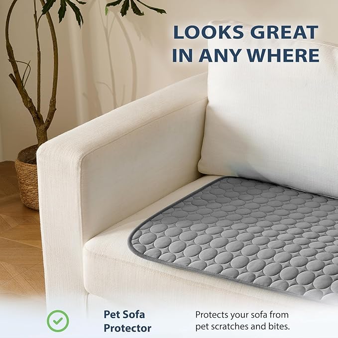 MICROCOSMOS Summer Cooling Mat & Sleeping Pad- Water Absorption Top, Materials Safe, Easy Carry, EZ Clean. Keep Cooling for Pets, Kids and Adults.(Drak Grey, 36" x36")