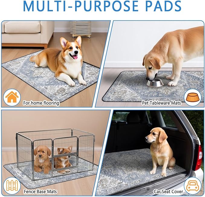 Washable Pee Pads for Dogs 2 Pack, Absorbent Reusable Puppy Pads Waterproof, Leakproof & Non-Slip Whelping Pad, Potty Training Pads for Dogs Playpen Mat 24x36