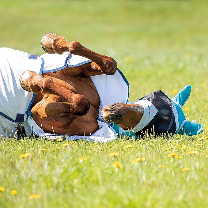 FLYGUARD FINE MESH Fly MASK with Ears (XS Pony, Teal)