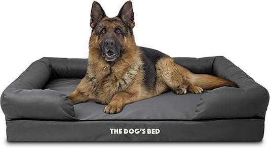 The Dog’s Bed XL Grey 43.5x34, Memory Foam, Pain Relief: Arthritis, Hip & Elbow Dysplasia, Post Surgery, Lameness, Supportive, Calming, Waterproof Washable Cover, Veterinary Approved