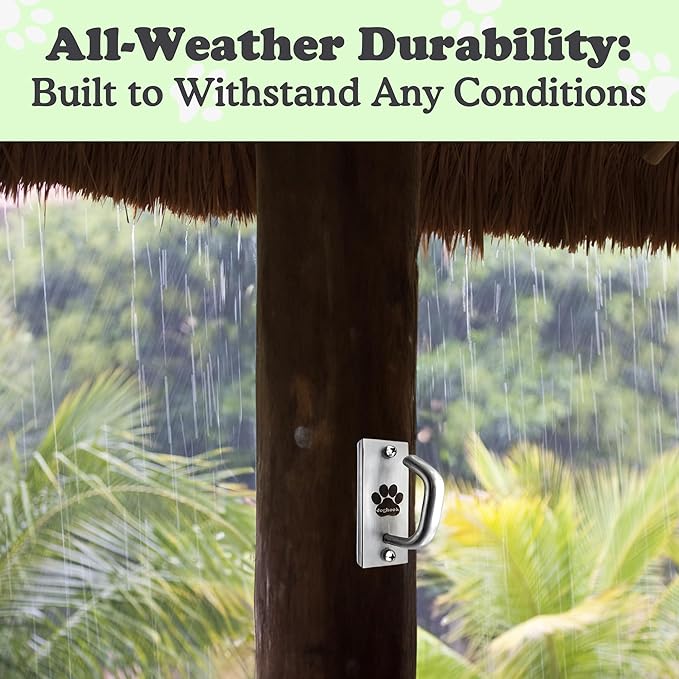 Canine Hitch- Secure Dog Leash Parking Mounted Indoor – Outdoor Wall Hook - Tie Out Stainless Steel Practical Lead Management for Home & Business, Standard Size