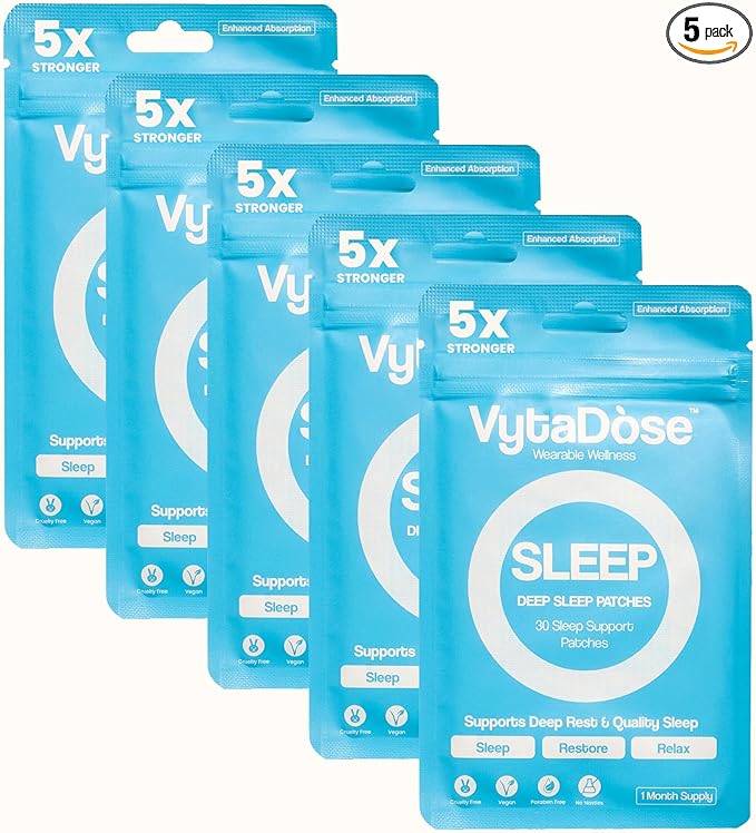 Natural DEEP Sleep Patches for Adults | 5X Extra Strength Sleep Patch: 8-Hour Time-Release Formula | Sleepy Stickers with Ashwagandha, Magnesium, Passionflower, Valerian Root, Lemon Balm & Chamomile