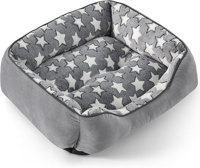 SIWA MARY Rectangle Dog Bed for Medium Large Dogs, Calming Dogs Bed Large Size, Orthopedic Dog Sofa Bed, Warming Soft Calming Sleeping Puppy Bed, Pet Bed with Anti-Slip Bottom, M(30"x24"x9")