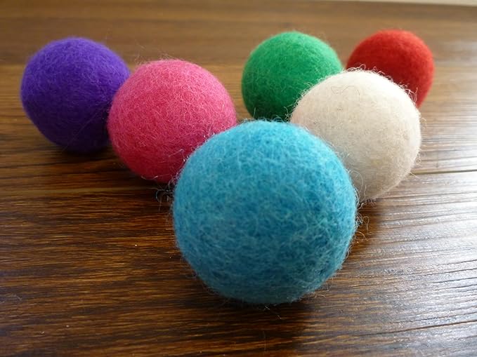 Wool Cat Toys - Felt Balls Assortments for Small Pet Fetch and Play - Eco Friendly Quiet Wool Ball Toy for Cats and Kittens - Choose Your Colors (Variety Pack)