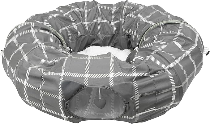 Kitty City Large Cat Tunnel Bed, Cat Bed, Pop Up Bed, Cat Toys, Gray