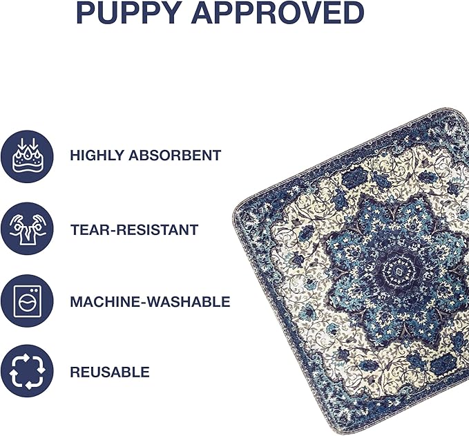 Washable Pee Pads for Dogs - Super Absorbent Reusable Puppy Training Pads - 100% Waterproof, Leak-Proof & Non-Slip Whelping Pads for Pet Housebreaking