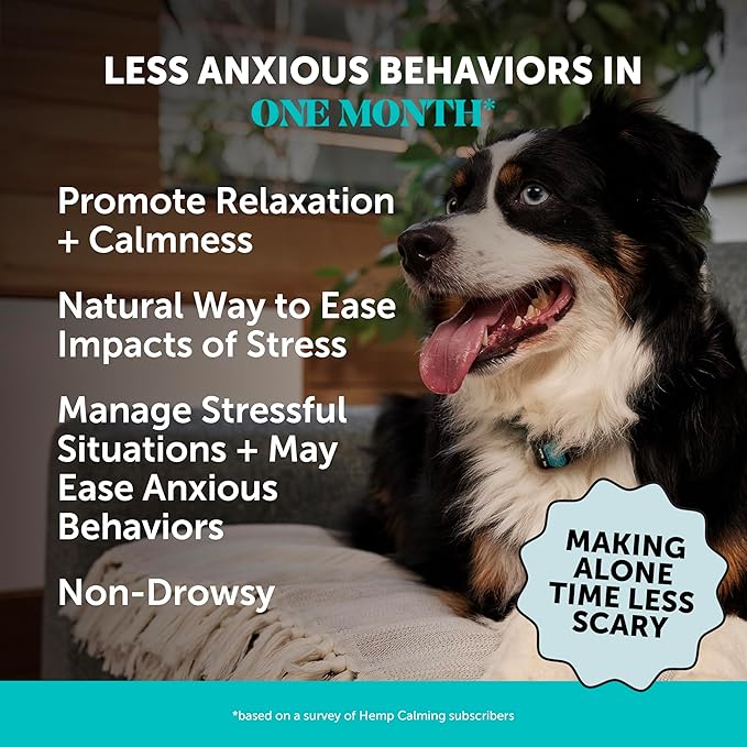Hemp Calming Chews for Dogs - Dog Anxiety Relief, Dog Calming Treats with Hemp + Valerian Root, Melatonin for Dogs - Helps Aid with Thunder, Fireworks, Chewing & Barking (Chicken 180 ct)
