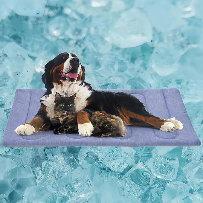 Cooling Mat for Large Dogs - Double-Sided Waterproof & Cool, Portable Dog Cooling Mat for Summer.(XL (44''x32'')