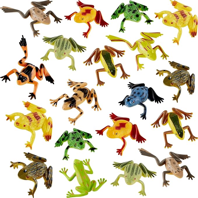 12 Pieces Plastic Frogs Toy Mini Vinyl Realistic Frog Decorations Fun Rain Forest Character Figures Lifelike Toy for Rana Crafting Party Supplies Home Decor Game