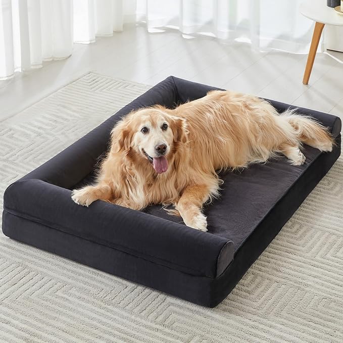 BFPETHOME Washable Dog Beds for Extra Large Dogs, Orthopedic Dogs Bed Extra Large, Big Dog Couch Bed with Removable Washable Cover, Waterproof Lining and Nonskid Bottom