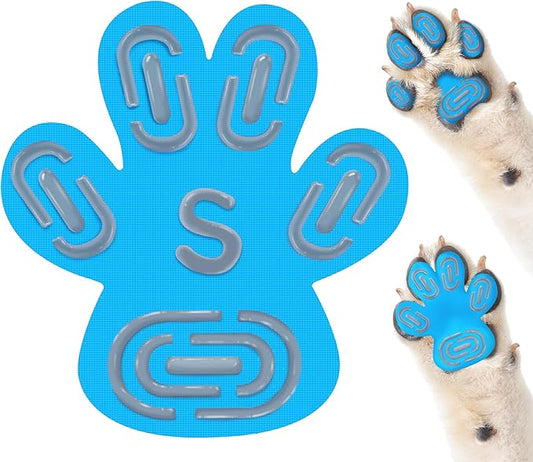 Non-Slip Dog Paw Protector Pads for Senior Dogs, Dog Paw Adhesive Pads on Hardwood Floor,Senior Pets Essentials with Strong Traction,Rubber Grippers,Blue,12 Sets 48 pc S