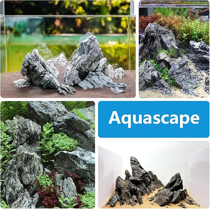 KINGRUI Aquarium Rocks Seiryu Rock Stone 44lb Dragon Stone for Aquarium Landscaping Models Fish Tank Decoration Reptile and Amphibian enclosures 3 to 9 inch