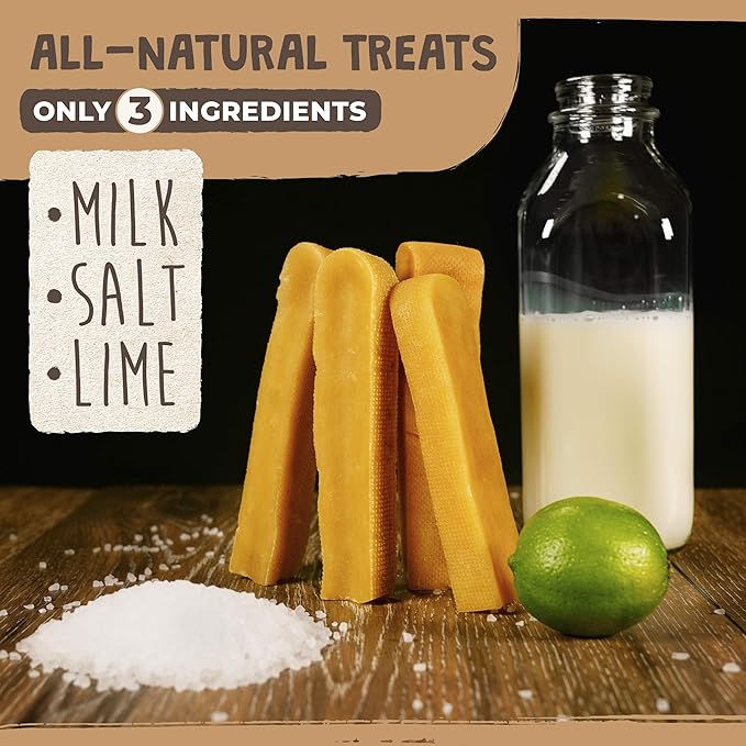 Mighty Paw Yak Cheese Chews for Dogs - All-Natural Long Lasting Pet Treats - Odorless Limited-Ingredient Chews for Puppies & Power-Chewers (Medium, 4 Pack)