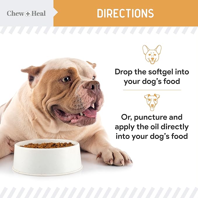 Wild Caught Omega 3 Fish Oil for Dogs -360 Softgel Capsules for Healthy Skin and Coat -Large 1000mg Dog Fish Oil Pills for Shedding, Dry Itching Skin -Pet Omega Salmon Supplement (2 Packs of 180)