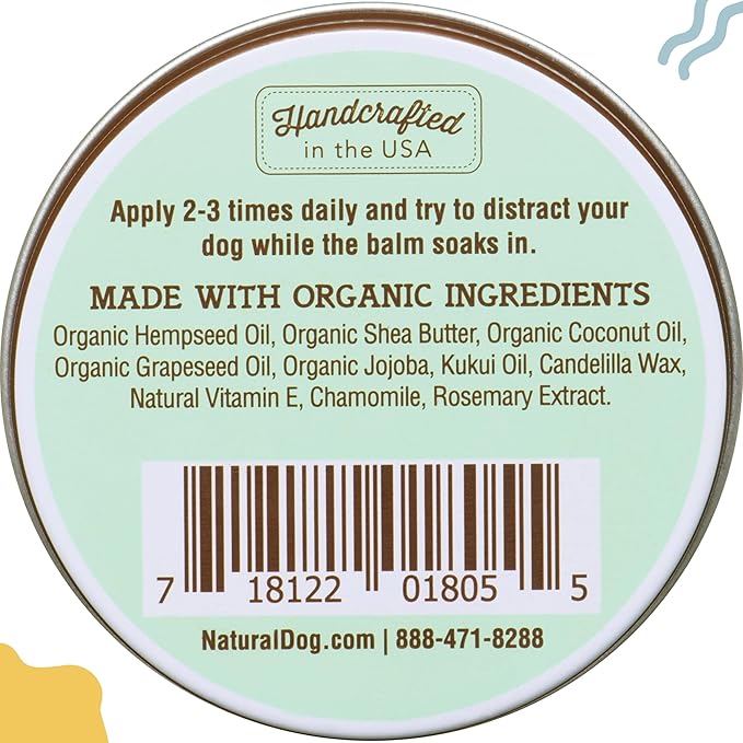 Natural Dog Company Snout Soother, Dog Nose Balm, Wax & Cream for Dry, Cracked Noses, Heals & Moisturizes with Shea Butter & Coconut Oil, Lick-Safe Nose Butter, Made in USA, 1 oz. Tin