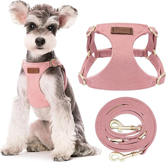Puppytie No Pull Small Dog Harness with Multifunction Dog Leash, Lightweight Soft Adjustable No Choke Escape Proof Pet Harness Vest, Pink