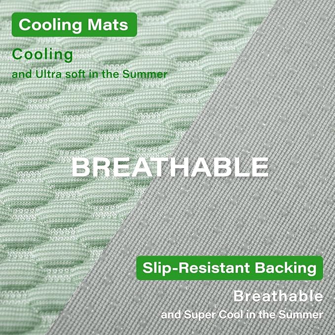 MICROCOSMOS Pet Cooling Mat & Sleeping Pad- Breathable Bubble Surface, EZ Clean. Keep Cooling for Pets, Kids and Adults in Summer.(Green, 40" x 28")