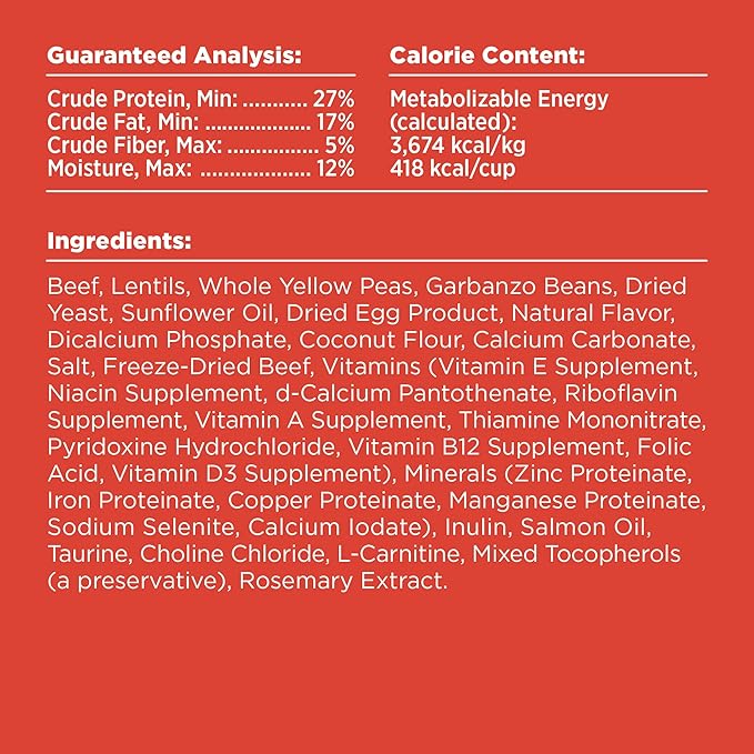 BIXBI Rawbble Dry Dog Food, Beef, 24 lbs - USA Made with No Meat Meals or Fillers - Freeze Dried Raw Coated Dog Food - Industry Leading Digestibility