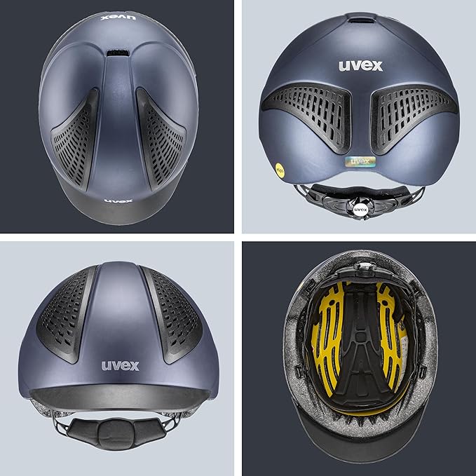 uvex exxential III MIPS - Lightweight Unisex Riding Helmet - Individual Size Adjustment - Navy mat XXS-S