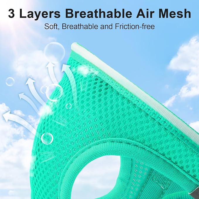 Light Up Dog Harness,Rechargeable LED Dog Harness for Small Medium Large Dogs,Reflective Lighted Safety Vest for Night Walking & Camping,Lightweight & Adjustable,Light Green,M