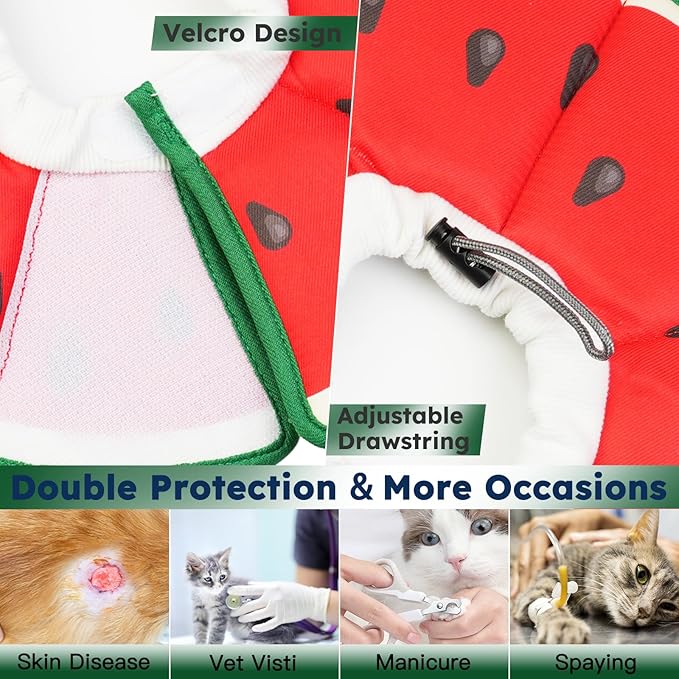 Cat Cone Collar Soft, Waterproof Cat Recovery Collar After Surgery, Adjustable Pet Donut Collar, Safety Elizabethan Collar to Prevent Licking Wounds for Kittens, Pet Cone Alternative