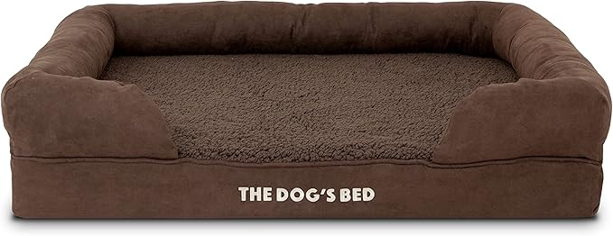 The Dog’s Bed, Large Brown Plush 36x27, Memory Foam, Pain Relief: Arthritis, Hip & Elbow Dysplasia, Post Surgery, Lameness, Supportive, Calming, Waterproof Washable Cover, Veterinary Approved