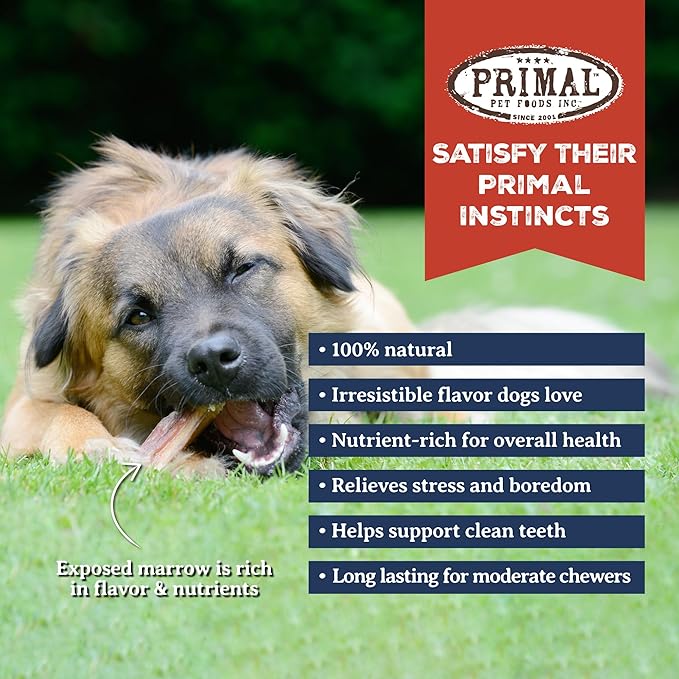 Primal Antlers for Dogs, Grade A Split Elk Antlers for Large Canines 45-60 lb, Natural Chews for Aggressive Chewers, Naturally Shed, Long Lasting Dog Bones, 1 ct