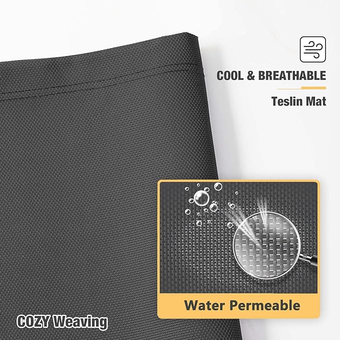 Veehoo Chew Proof Elevated Dog Bed - Cooling Raised Pet Cot - Silver Aluminum Frame and Durable Textilene Mesh Fabric, Unique Designed No-Slip Feet for Indoor or Outdoor Use, Black, X-Large, CWC2003